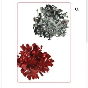 Red and Silver Pom Poms